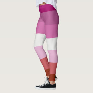 Lesbiska ränder flagga rosa röd stolthet leggings