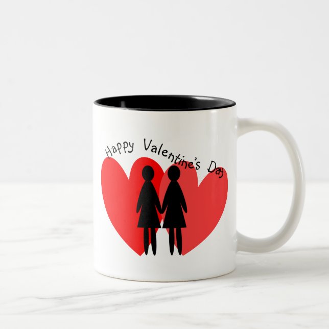 Lesbiska valentinkort & gåvor Två-Tonad mugg (Höger)