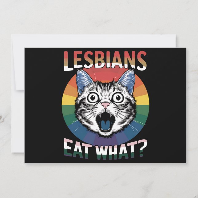 Lesbiskar Ät Flagga för Humor HBT-Pride Inbjudningar (Framsida)