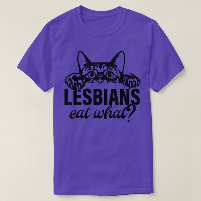 Lesbiskar Äta vilka HGBTQ Cat T-Shirt (Design framsida)