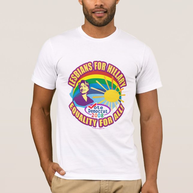Lesbiskar för Hillary! Hillary för presidenten T Shirt (Framsida)