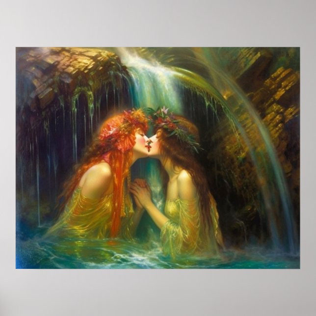 Lesbiskar i fallande vatten poster (Framsidan)