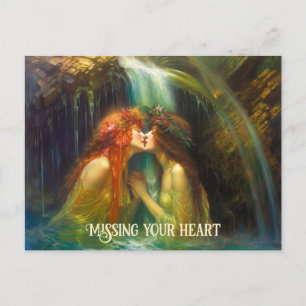 Lesbiskar i fallande vatten vykort