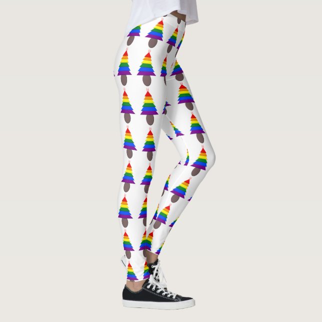 Lesbiskarna Rainbow Julgran och Presenter Leggings (Höger)