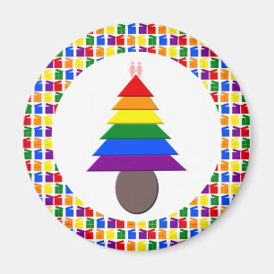 Lesbiskarna Rainbow Julgran och Presenter Magnet