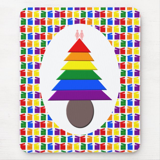 Lesbiskarna Rainbow Julgran och Presenter Musmatta (Framsidan)