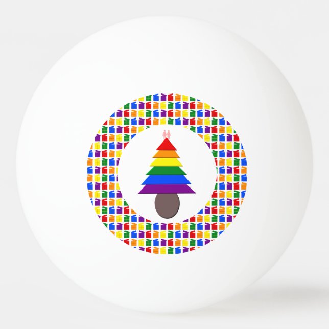 Lesbiskarna Rainbow Julgran och Presenter Pingisboll (Framsidan)
