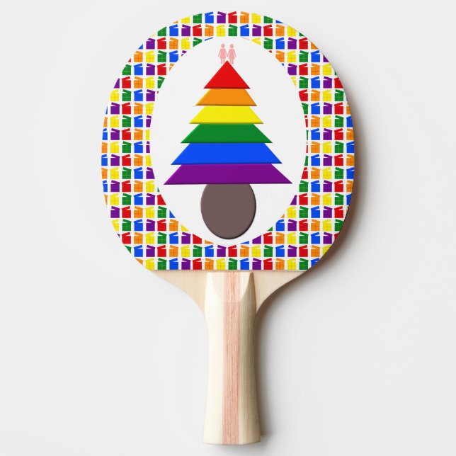 Lesbiskarna Rainbow Julgran och Presenter Pingisracket (Framsidan)