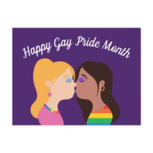 Lesbisken Girls Romantic Kiss i gay pride
