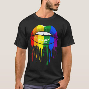 Lesbisken Lgbt Pride Månad Pride Läppar Flagga T Shirt