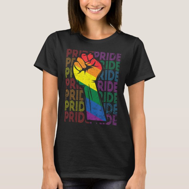 Lesbisken pride Power Fist LGBT Month Gay (strömav T Shirt (Framsida)