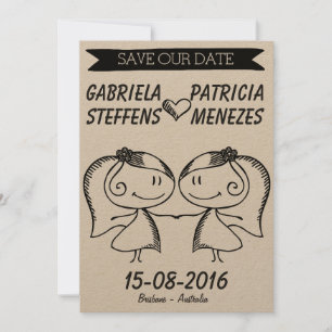 Lesbisken Rustic Doodle par Spara datum Datumet