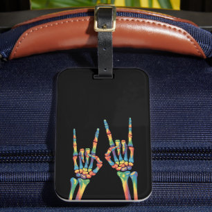 Lesbisken Skeleton Sten Hand Rainbow LGBTQ Gay Pr Bagagebricka