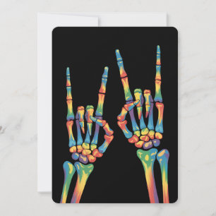 Lesbisken Skeleton Sten Hand Rainbow LGBTQ Gay Pr Inbjudningar