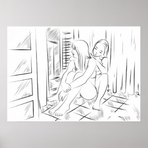 Lesbiskens lustlinjekonst poster