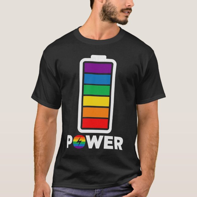 Lesbiskens medvetenhet om Rainbow Power Battery LG T Shirt (Framsida)