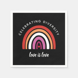 Lesbiskens Pride som firar mångfalden Kärlek är Kä Pappersservett
