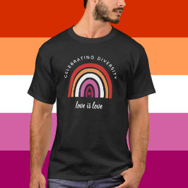 Lesbiskens Pride som firar mångfalden Kärlek är Kä T Shirt