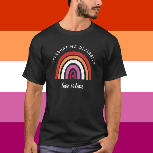 Lesbiskens Pride som firar mångfalden Kärlek är Kä T Shirt (Skapare uppladdad)