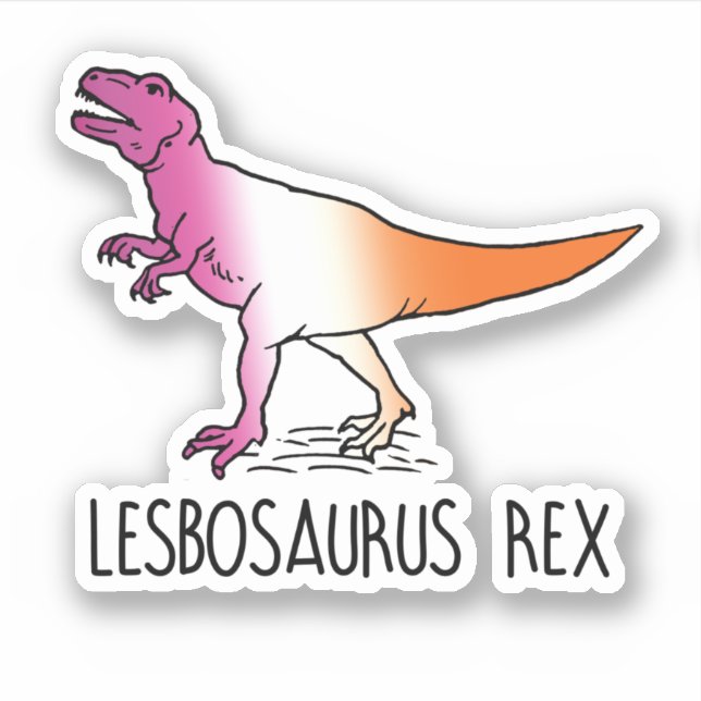 Lesbosaurus Rex Klistermärken (Framsida)