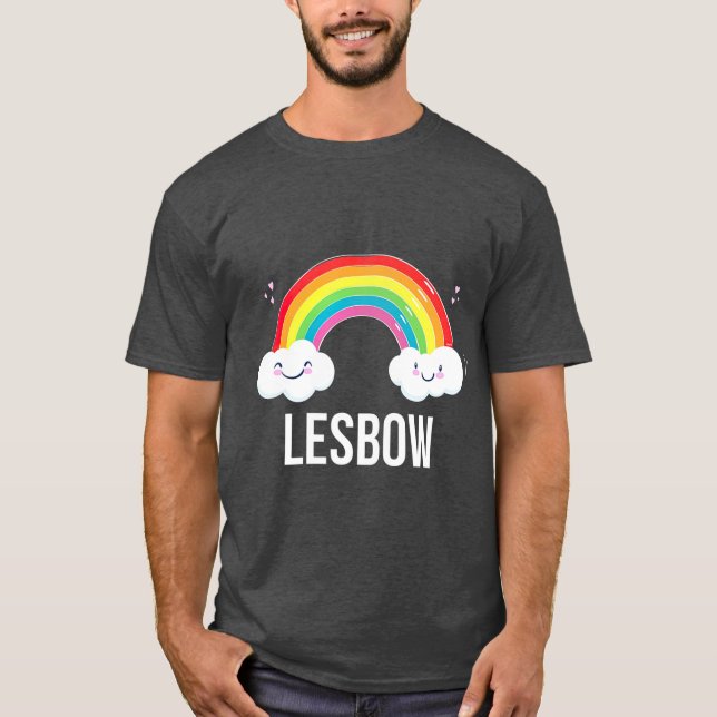 Lesbow Rainbow Gay pride t Gift T Shirt (Framsida)