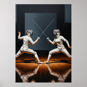 L'ESCRIMEUSE (Fencer) - Original Art Deco Artw Poster