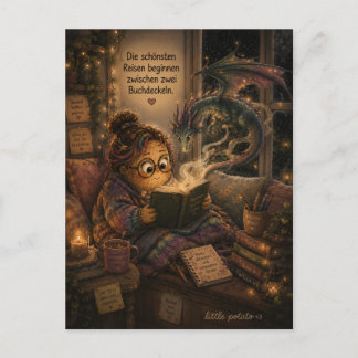 Lesen ist wie eine Reise in eine andere Welt Vykort