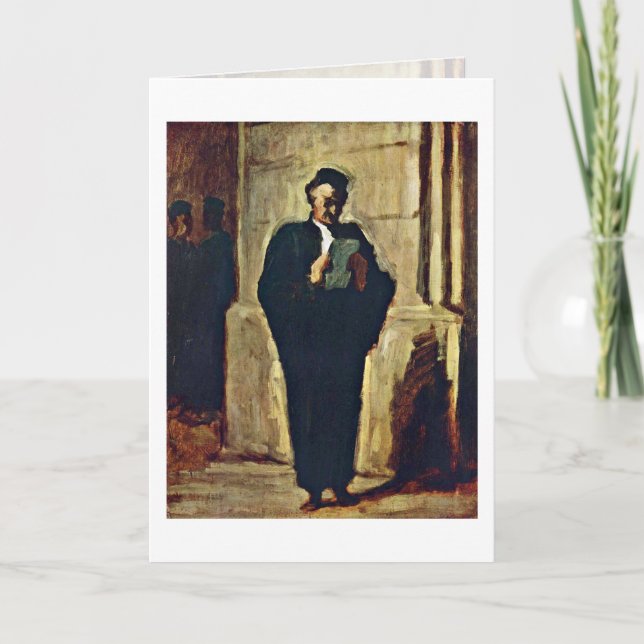 Lesender advokat av Honore Daumier Kort (Framsida)
