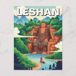 Leshan Giant Buddha Kina Resa Vykort