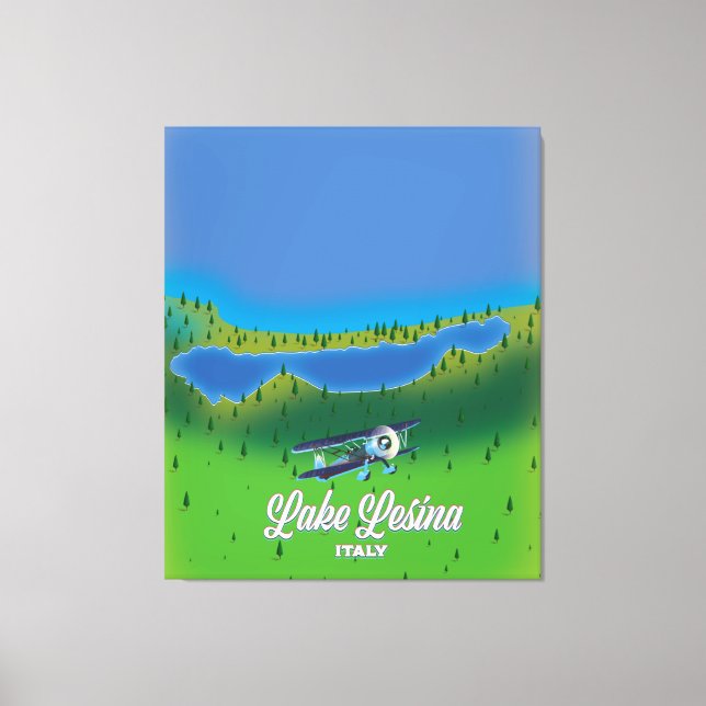 Lesina-sjön Italien karta Canvastryck (Framsida)