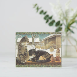 LESLEY ANNE IVORYS CHRISTMAS CAT POSTCARD VYKORT
