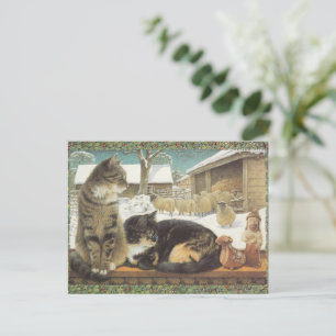 LESLEY ANNE IVORYS CHRISTMAS CAT POSTCARD VYKORT