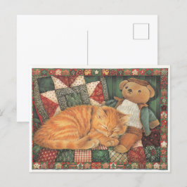 LESLEY ANNE IVORYS CHRISTMAS CAT POSTCARD VYKORT