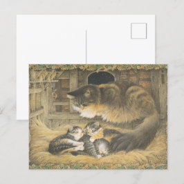 LESLEY ANNE IVORYS CHRISTMAS CAT POSTCARD VYKORT