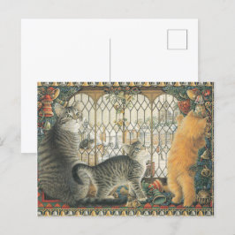 LESLEY ANNE IVORYS CHRISTMAS CAT POSTCARD VYKORT