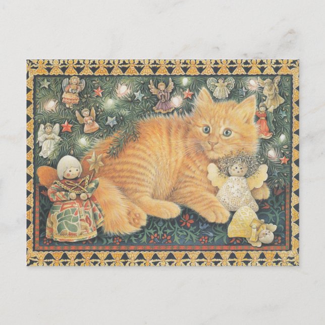  LESLEY ANNE IVORYS CHRISTMAS CAT POSTCARD VYKORT (Framsida)