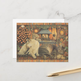 LESLEY ANNE IVORYS CHRISTMAS CAT POSTCARD VYKORT