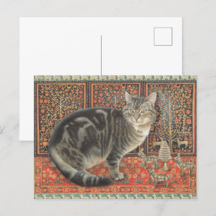 LESLEY ANNE IVORYS CHRISTMAS CAT POSTCARD VYKORT