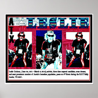 Leslie Cochran, hemlös, Kor-dressing, aktivist Poster