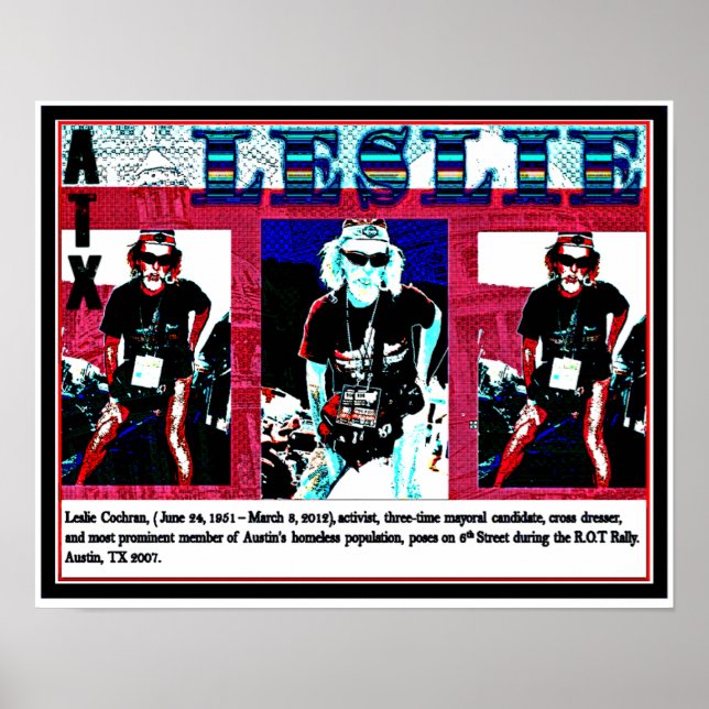 Leslie Cochran, hemlös, Kor-dressing, aktivist Poster (Framsidan)