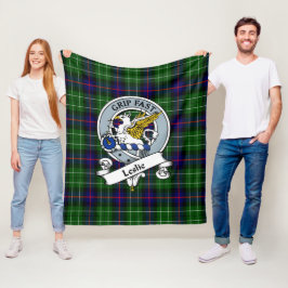 Leslie Hunting Klan Badge Tartan Play Fleecefilt