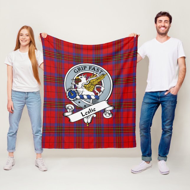 Leslie Modern Klansymbol Tartan Rutmönster Fleecefilt (På plats)