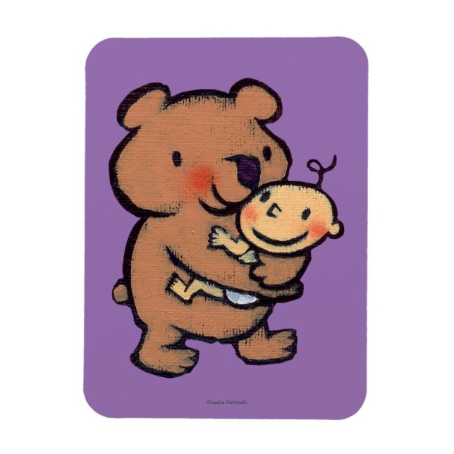 Leslie Patricelli Big Brown Bear Hug Magnet (Vertikal)