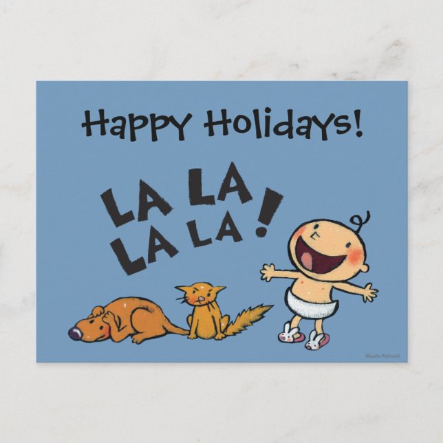 Leslie Patricelli sjungande baby med kanintofflor Helg Vykort (Framsida)