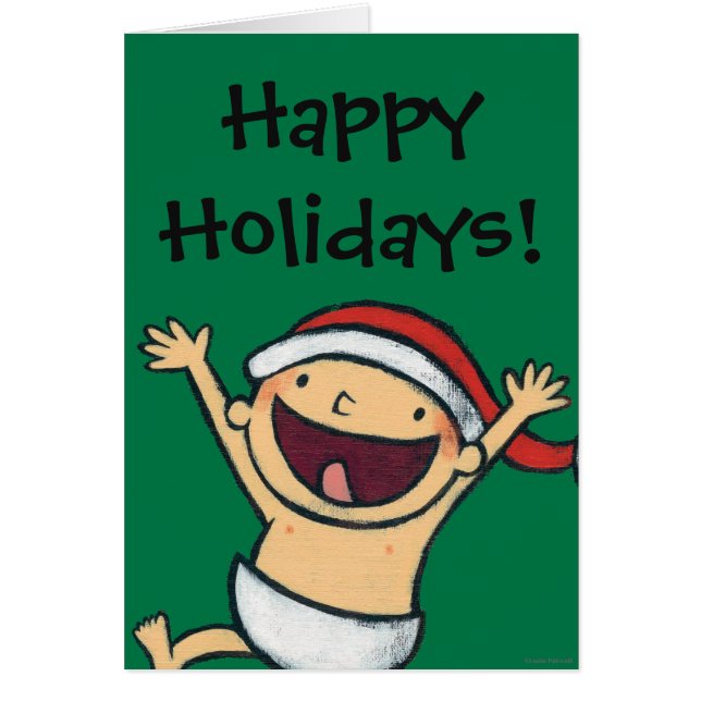 Leslie Patricellis babydans i den Santa hatten Hälsningskort (Framsidan)