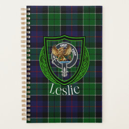 Leslie Scottish Clan Tartan & Crest