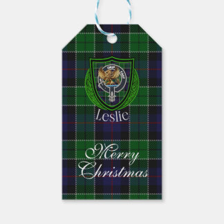Leslie Scottish Clan Tartan & Crest Presentetikett
