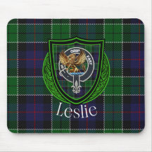 Leslie skotska klanens tartan och vapen