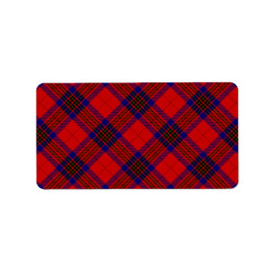 Leslie tartan Red Blue lila plaid Adressetikett