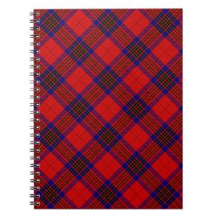 Leslie tartan Red Blue lila plaid Anteckningsbok Med Spiral